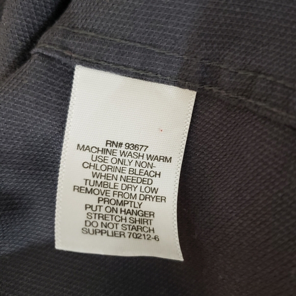 Claiborne Dress Shirt Wrinkle Free Fitted Long Sleeve Charcoal 17 1/2 XL - Picture 11 of 13